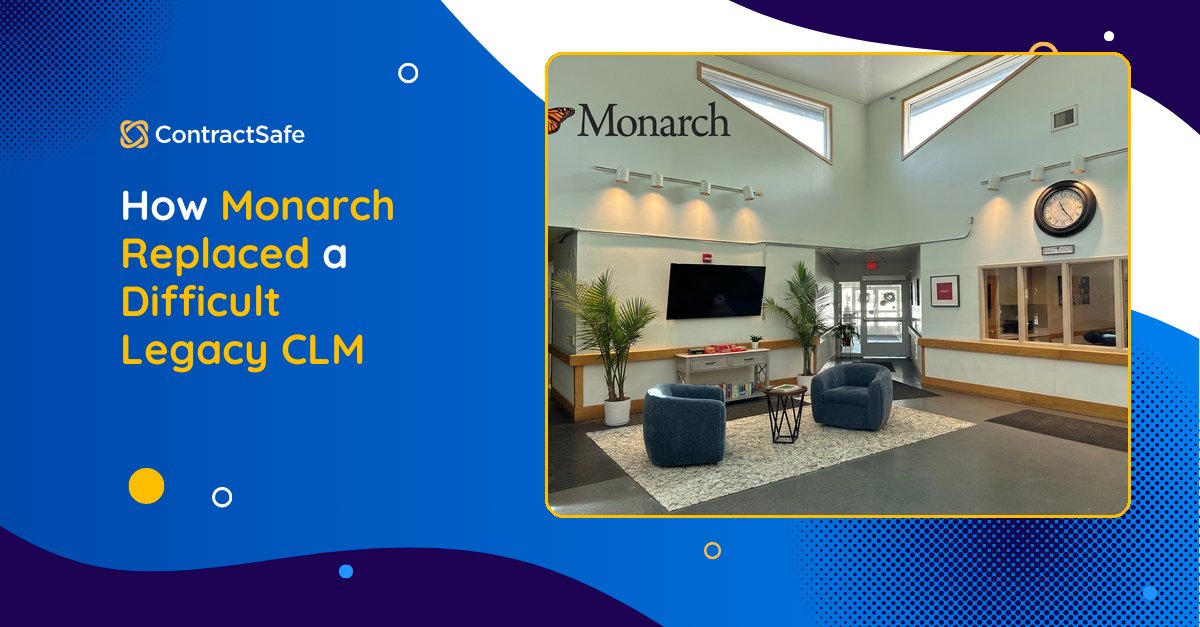 ContractSafe's tweet photo. 👀 Monarch moved 320+ HUD lease agreements and 7 contract workflows into ContractSafe without adding headcount. A case study in replacing legacy CLM complexity with...
https://t.co/zSB6idFpZL

#CLM #LegalTech #ContractManagement #ContractSafe #ContractManagementSoftware https://t.co/FMr7qUgDh3