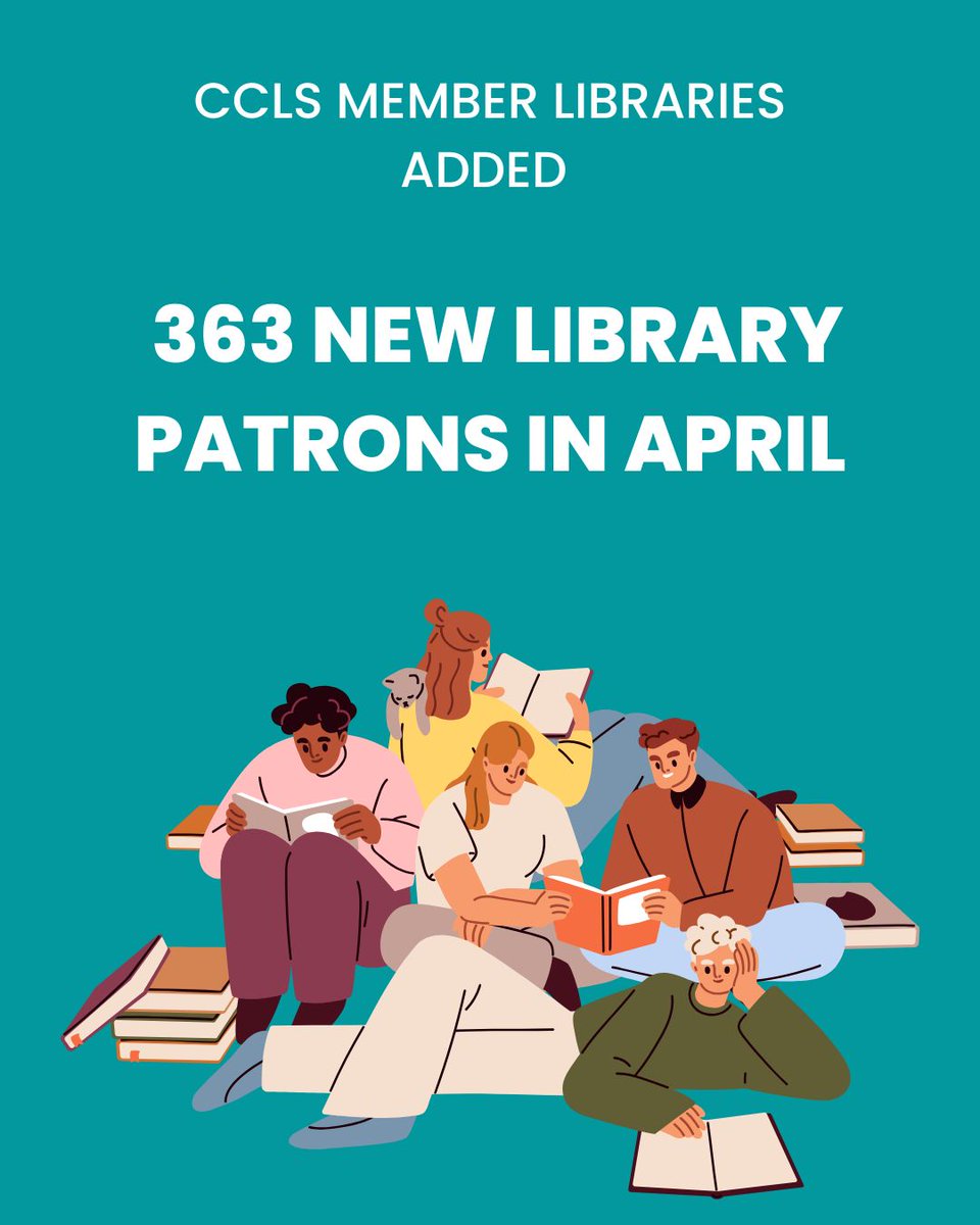 librarysystem's tweet photo. CCLS member libraries added 363 new library patrons in April! https://t.co/agHKziHjUT