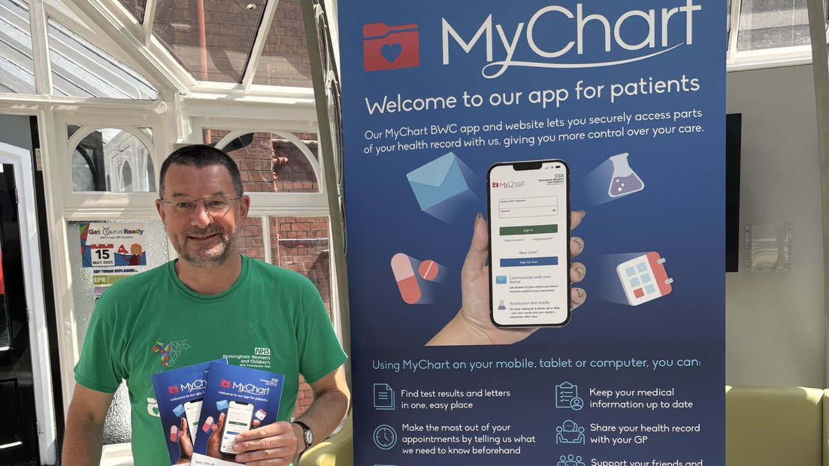 Bham_Childrens's tweet photo. Our healthcare app, MyChart BWC, is celebrating its first birthday and since launch, over 30,000 users have registered to access their healthcare records at the touch of a button. 

Find out more in talk BWC: https://t.co/9wVjnrVI1M https://t.co/T5H5r3Cydh