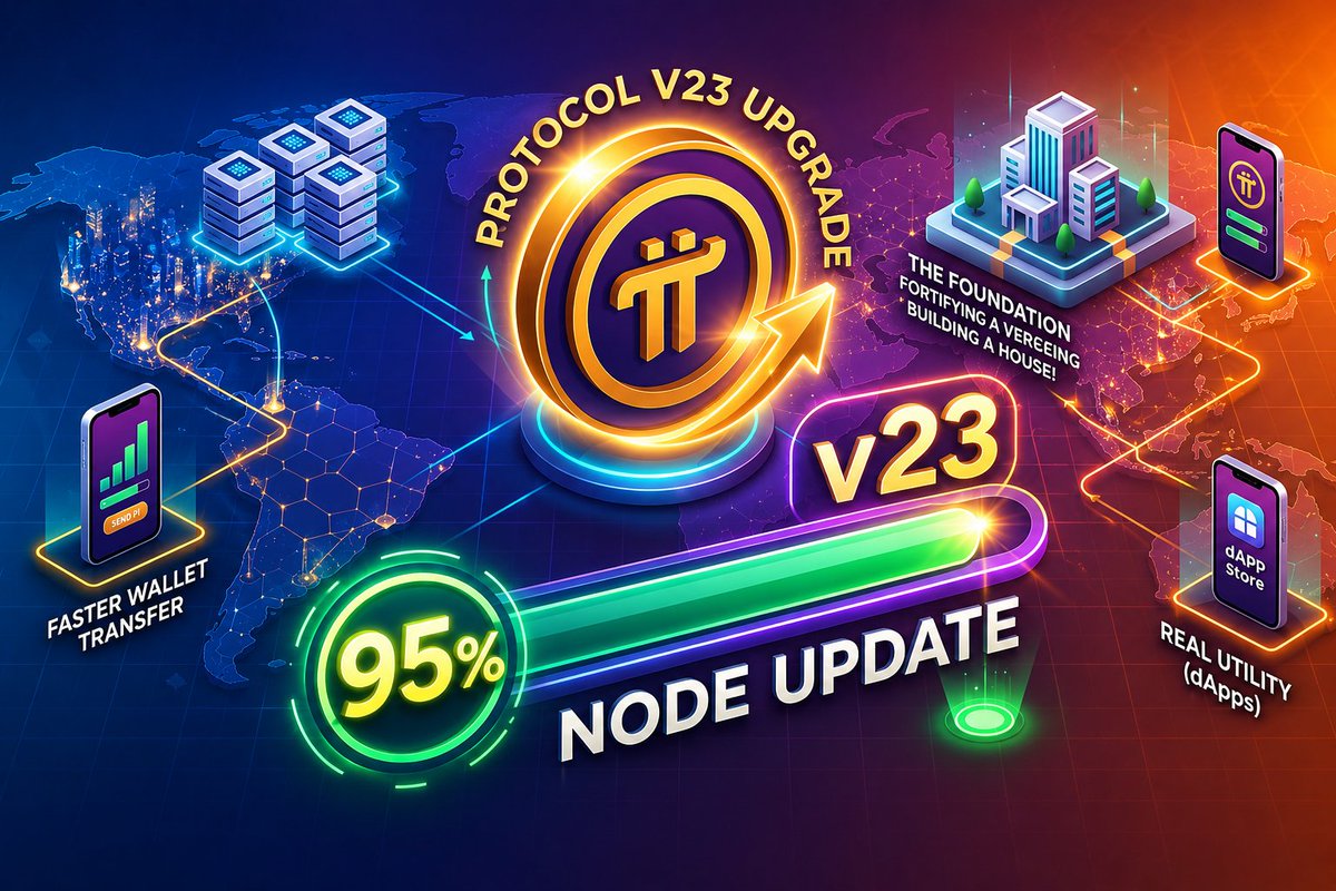 sundaypeter8110's tweet photo. "Where is the Protocol v23 upgrade right now?" — Here is the simple answer for every Pioneer! 🔴

In short: The Nodes have done their job. We are now just waiting for the Core Team to press the final button. ⚙️

Think of it like building a house: The Mainnet Node operators have finished setting up the pillars, upgrading the foundations (Ubuntu 24, Postgres 16), and restructuring the data. Now, the heavy tech work from the community side is DONE.

💡 What does this mean for daily Pioneers?
🚀 Faster Mainnet Migration: Upgraded backend system handles data much quicker, speeding up your Pi wallet transfer.
🚀 Real Pi Utility: Smart Contracts will activate, unleashing a massive wave of dApps to use your Pi for real utilities.

The major Nodes are fully ready. The stage is set, and the official migration to v23 will be activated by the Core Team soon. 🚀

What are you looking forward to most when v23 goes live? 👇

#PiNetwork #PiNodes #Web3