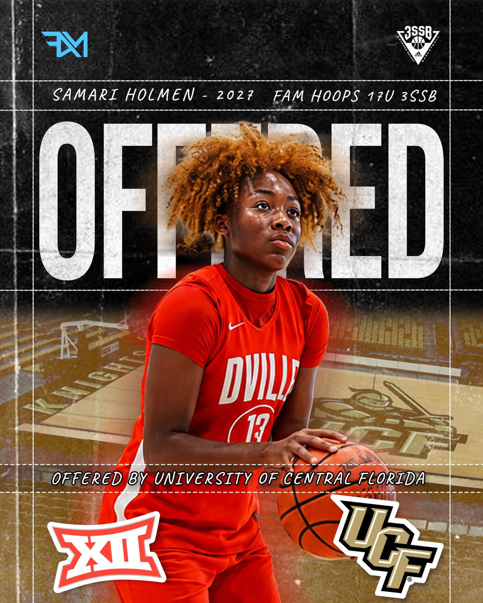 FAMhoopsGbb's tweet photo. 2027 5’8 Point Guard, Samari Holmen  (@SamariHolmen) earns an offer from the University of Central Florida! @UCF_WBB @CoachGabeLazo 

Congrats FAM!

#TheFAMway / / /
💙🤍🏀 #3SSBgirls https://t.co/EJaGgfdI26