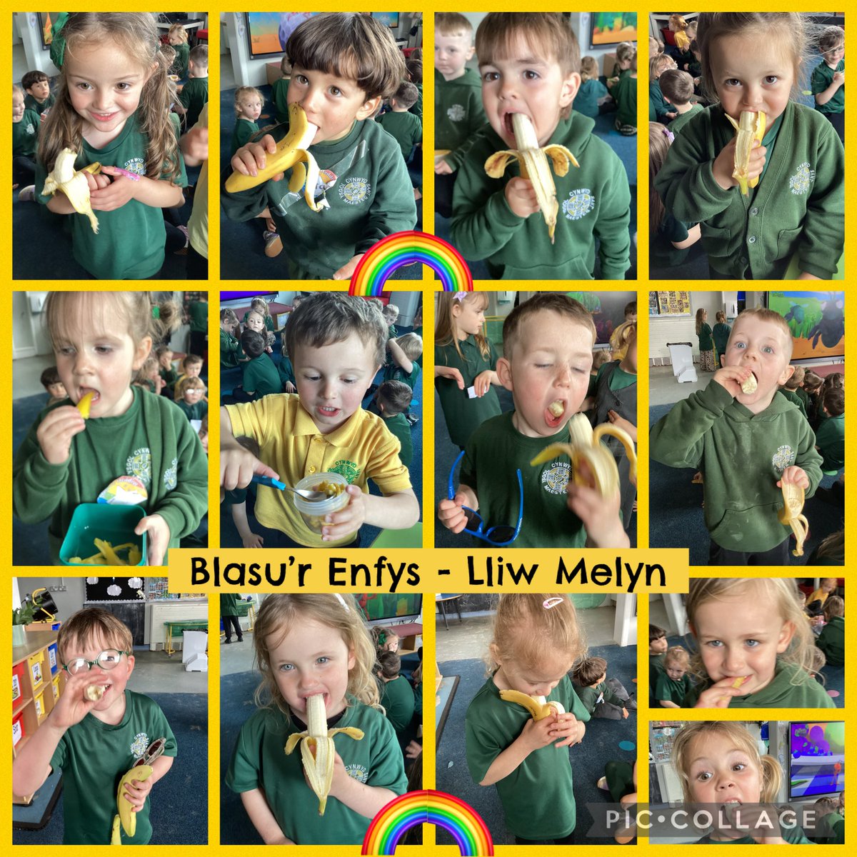 MeithDerbyn_YCS's tweet photo. 🌈Blasu’r Enfys - Diwrnod Melyn🌈
🌈Tasting the Rainbow - Yellow Day🌈
#IechydaLlesYCS
#WythnosIechydaLles https://t.co/iHJdBMdoZB