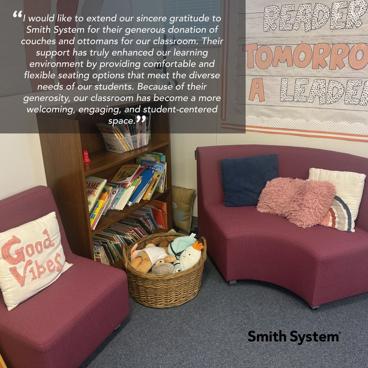 SmithSystem's tweet photo. Supporting learning across Texas. 
After donating Flowform Modular, North Texas teachers shared the impact: more engagement, greater flexibility, and spaces that better support how students learn every day. 
#SmithSystem #TexasSchools #FlexibleSeating https://t.co/E03smkNqM5