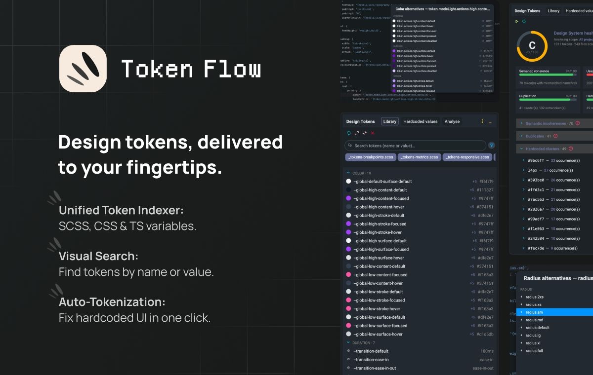 lopezrobin's tweet photo. J'ai créé Token Flow pour IntelliJ. Un assistant pour nettoyer vos styles écrits en dur, et gérer vos Design Tokens directement dans l'IDE.

​⚡️ Remplacement en 1 clic
🎨 Picker visuel intégré
📊 Audit de santé des variables

​ Curieux de vos retours :
https://t.co/7oR5IUA8eD https://t.co/JWUbT9V07b