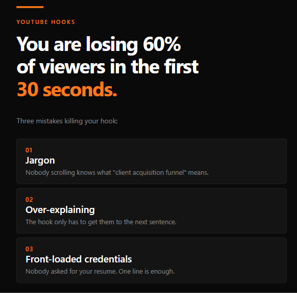 You are losing 60% of your viewers in the first 30 seconds and you do ...