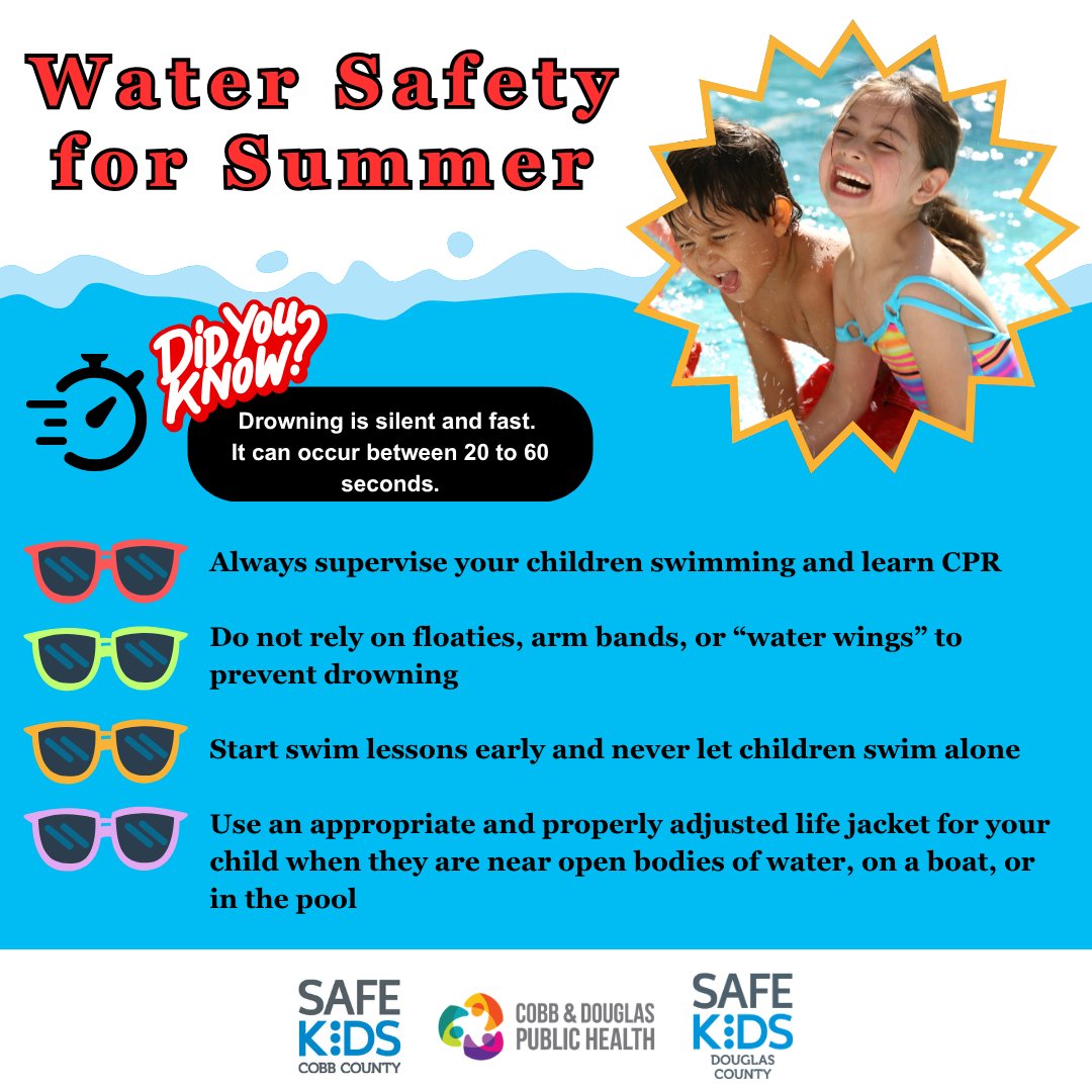 CDPHga's tweet photo. Drowning is a tragedy that can happen to anyone. Keep children safe by learning about water safety. For more information, please visit https://t.co/Nn1aavjyUn. https://t.co/cMwlU5Ucey