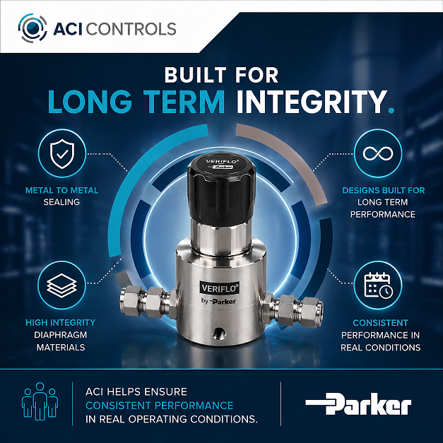 ControlsAci's tweet photo. Leak integrity is easy to pass at install, harder to maintain. Seal design and diaphragm material matter over time. Veriflo is built for long term performance. ACI helps ensure consistent performance in real operation.
#ACIControls #Semiconductor #ProcessControls #Parker Veriflo https://t.co/lacNFggbjC