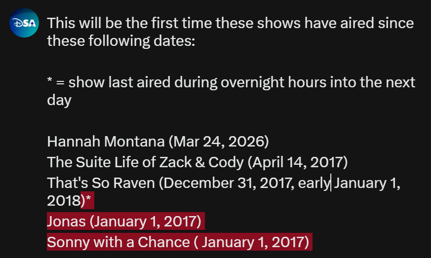 Disney Schedule Archive tweet media