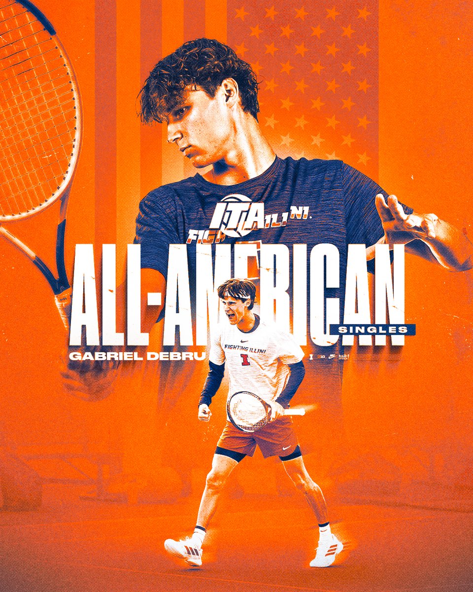 IlliniMTennis's tweet photo. Gabriel Debru: Singles All-American

With his No. 18 spot in the ITA end-of-year singles rankings, Debru earned Singles All-America status! https://t.co/nWMTFq6cNM