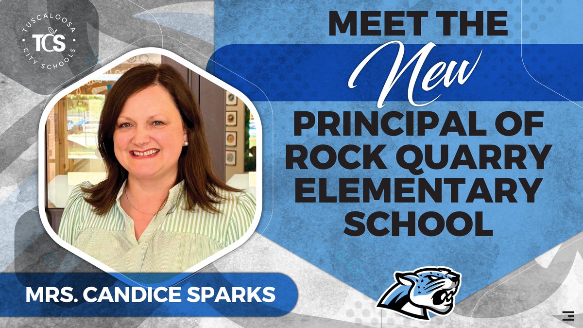 TCSBoardofEd's tweet photo. Congratulations to Candice Sparks on being named the next principal of @RockQuarryElem!

A familiar face to the Rock Quarry community, Sparks has served as assistant principal since 2020 and brings 14 years of experience in education to her new role. She succeeds longtime principal Laura Jockisch, whose leadership helped Rock Quarry earn recognition as a National Blue Ribbon School and one of Alabama’s top elementary schools.

We are excited for the future of Rock Quarry under Mrs. Sparks’ leadership and look forward to the continued excellence, growth, and success ahead for the school community.

To read the full article, visit: https://t.co/5R0ENENys9   

@MikeDaria @bamaEMW @LesleyP3838 @mikey_tolliver @PFORDK1 @AngieFMorrison @tidecam @scottpmn @wvua23 @tuscaloosanews @MathNEWelS @ESPNupe @GilesVertis @TerriCeleste1 @TuscaloosaEduc1