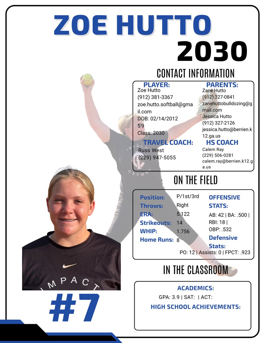 Zoe Hutto (2030 RHP/Corners) tweet media