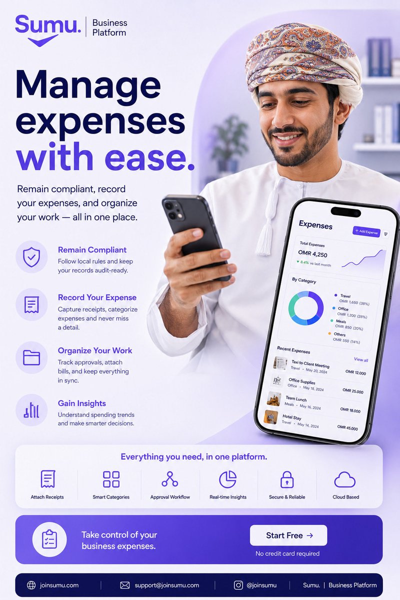 sumuofficialom's tweet photo. Chasing receipts. Forgetting to log expenses. Missing deadlines. 😩
There's a better way. 
Sumu keeps your business expenses organised, compliant, and stress-free — all in one place.
✅ Capture receipts instantly 
✅ Auto-categorise by type 
✅ Stay audit-ready, always
#Join_Sumu https://t.co/2y8HMcte2c