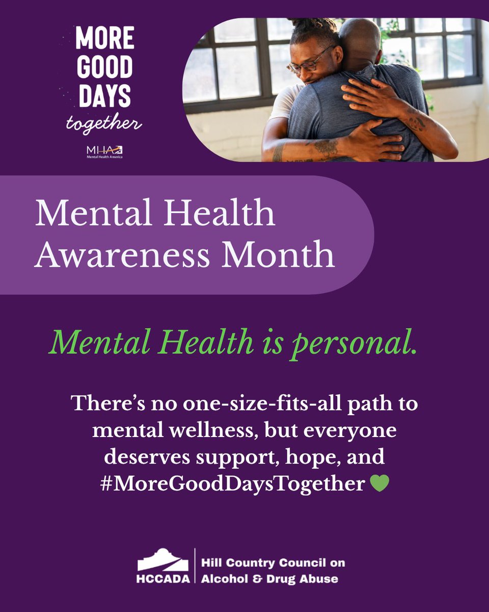 HCCADATexas's tweet photo. Everyone’s path to healing is unique. Some days may be harder than others, but every step forward matters. Let’s continue supporting one another and building a community where everyone can experience #MoreGoodDaysTogether 💚 https://t.co/O37reIxQlF