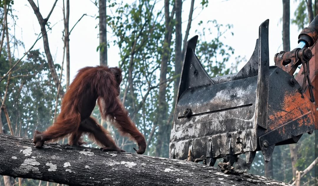 x_entanglement's tweet photo. @shydyor A Bornean orangutan fights an excavator with its bare hands and fading strength. Protect endemic wildlife before they vanish and become only myths in their own homeland.

Ape Army on https://t.co/gkLJ4dLRHM
Ca# 
dAodUZqYXwCxEX891zQ8xYyHCtVZNYVEHmu4wyDpump https://t.co/W1OltcnB5G