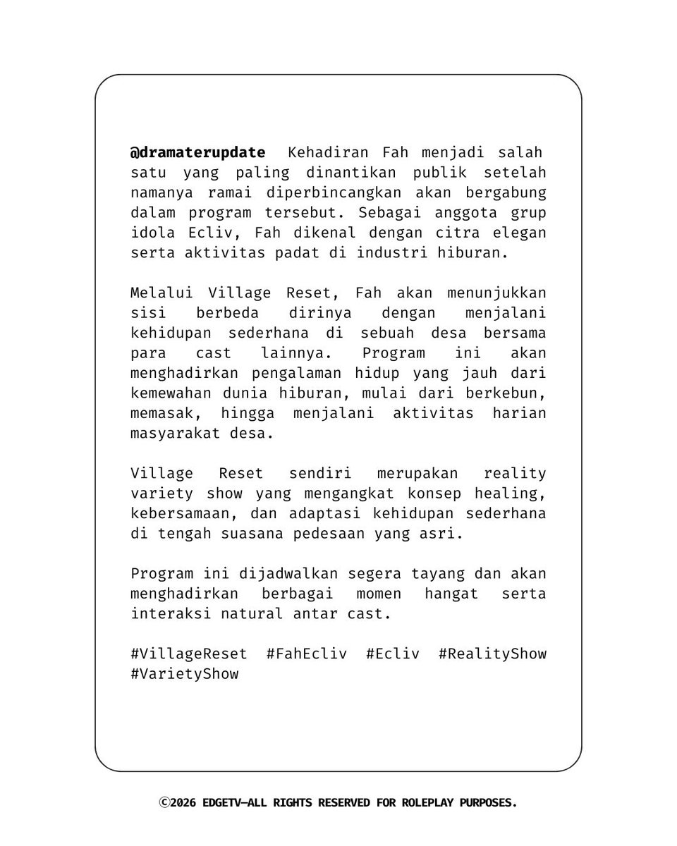 EDGETVOFC's tweet photo. ㅤ
ㅤㅤㅤㅤㅤ🅾  𝙙𝙧𝙖𝙢𝙖𝙩𝙚𝙧𝙪𝙥𝙙𝙖𝙩𝙚 𝙞𝙣𝙨𝙩𝙖𝙜𝙧𝙖𝙢 𝙥𝙤𝙨𝙩

ㅤ https://t.co/yzc4N4PBRX