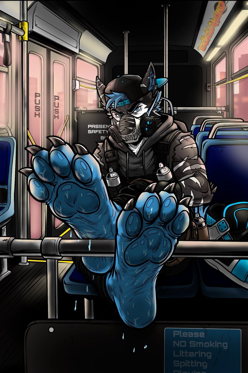 KaineCrowley's tweet photo. I think there's a good reason there's no one else on that bus...
Sweat and no sweat versions
#furry #furryfandom #fursona #furryart #furryartist #furryartwork #feetpaws #paws #feet #feetsky #footsky #pawday https://t.co/sg6oedyoja