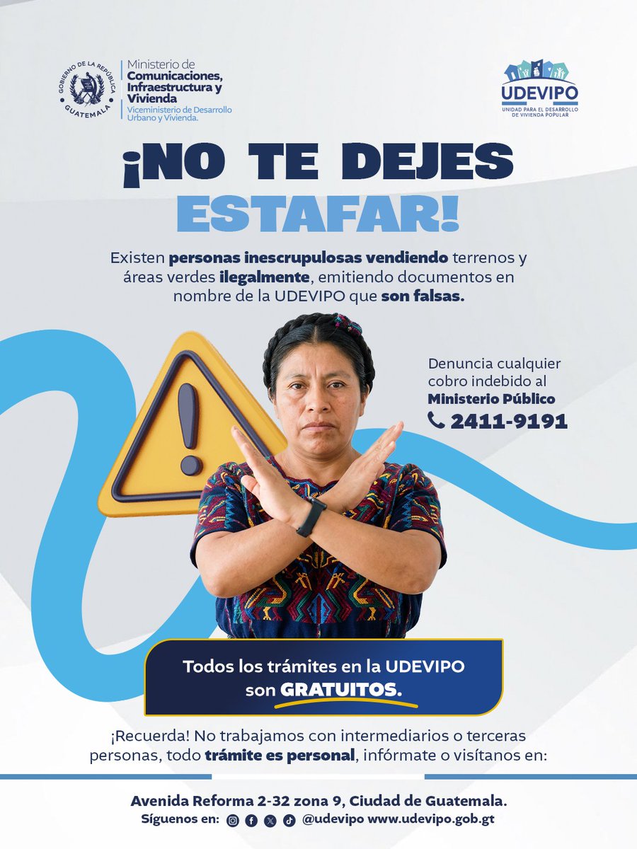 udevipo's tweet photo. 📷¡No te dejes estafar!📷
UDEVIPO alerta sobre VENTA FRAUDULENTA DE TERRENOS y documentación falsa; hacemos un llamado a la población a NO DEJARSE ENGAÑAR por individuos que se dedican a la venta ilegal de terrenos, lotes o áreas verdes, ofreciendo supuesta documentación falsa. https://t.co/J3whcm145a