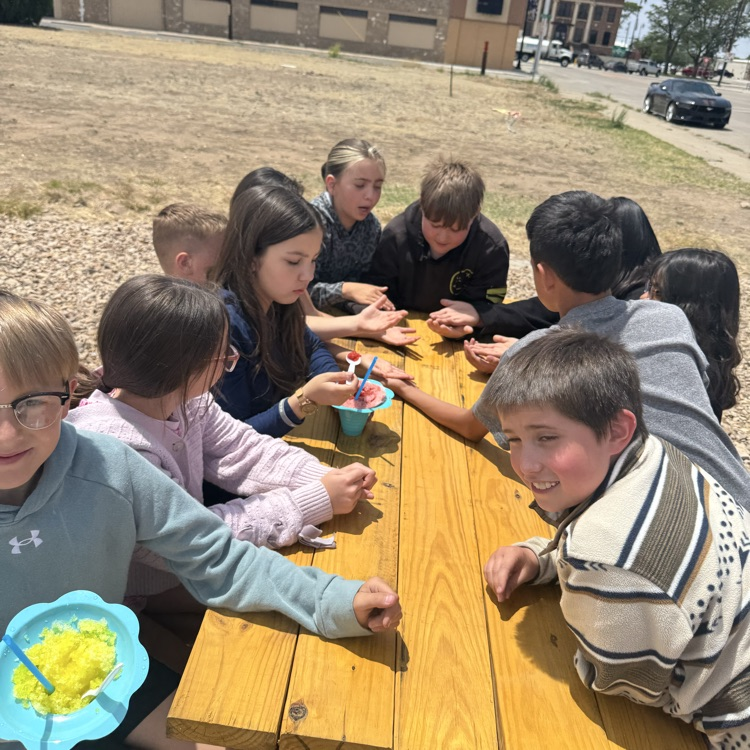 BCPSD_Wildcats's tweet photo. 🍧🍧Thank you to Bug's for opening up &amp; to Joe &amp; Amber Robinson for buying the K-4 kids a snow cone today! 🍧🍧 

It was a surprise to the students! 🌟🌟 https://t.co/33qLnyMsQv