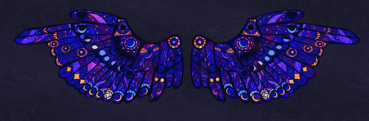 kozanpink's tweet photo. Osiris herself is a bit outdated, but here is some stained glass wings I did for her! I love my evil cannibal cult leader 🩷 https://t.co/t6Z5fm7Ux5