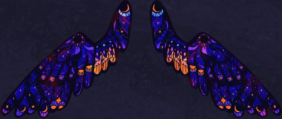 kozanpink's tweet photo. Osiris herself is a bit outdated, but here is some stained glass wings I did for her! I love my evil cannibal cult leader 🩷 https://t.co/t6Z5fm7Ux5