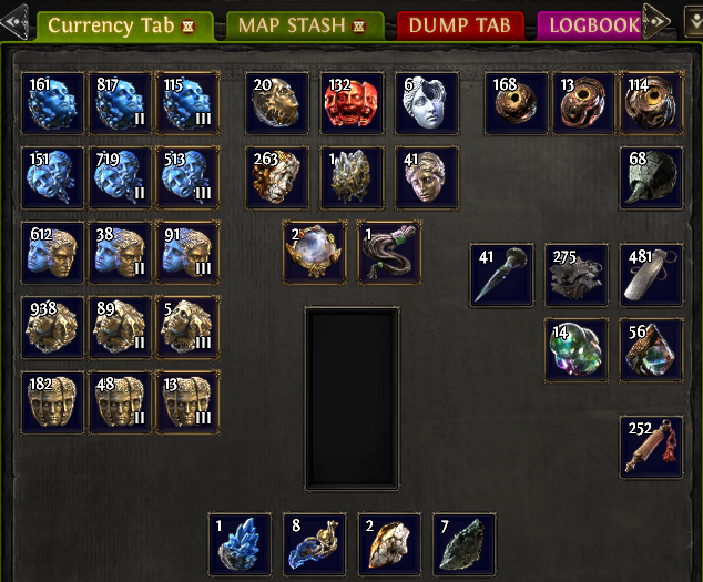 azmodoodle's tweet photo. first league I'm ending with all slots in the currency tab filled up. https://t.co/1NUZQ3VpYb