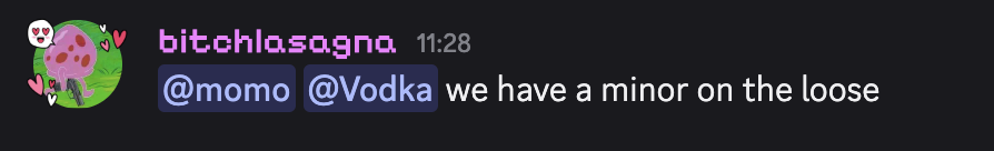 numbwhile's tweet photo. @OhLordyItsJord there's a whole lot of sex talk for a server with no age verification but i dont feel like screenshotting it all https://t.co/r2c6zc8u8H