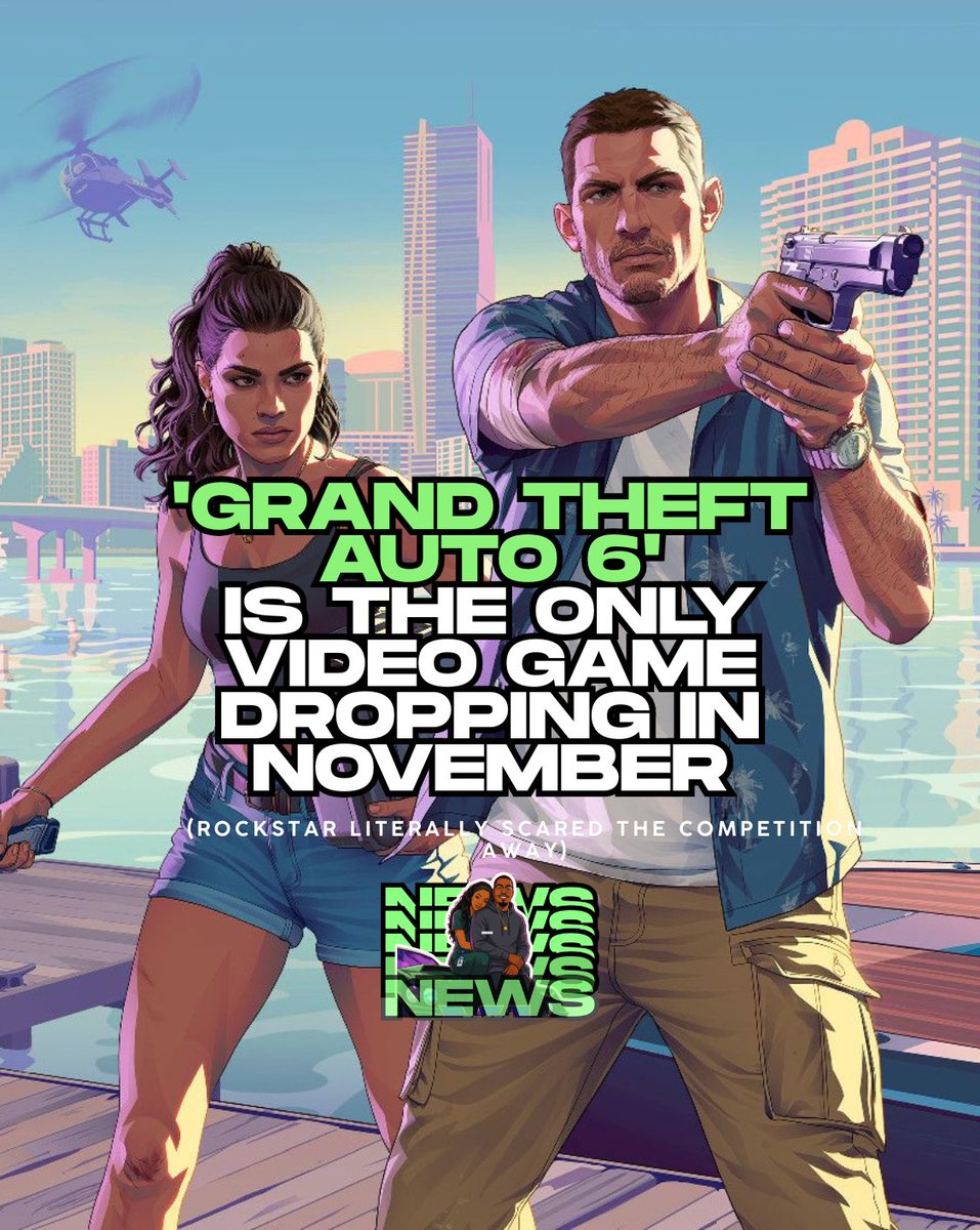 Teddicated's tweet photo. The gaming industry has officially entered a state of pure panic, and the strategy is clear: get out of the way. Grand Theft Auto 6 is shaping up to be the only major video game dropping in November.

#GTA6⁠ ⁠#GrandTheftAuto6⁠ ⁠#RockstarGames⁠ ⁠#ViceCity⁠ ⁠#GamingNews⁠ https://t.co/qcPQ9c4YUx