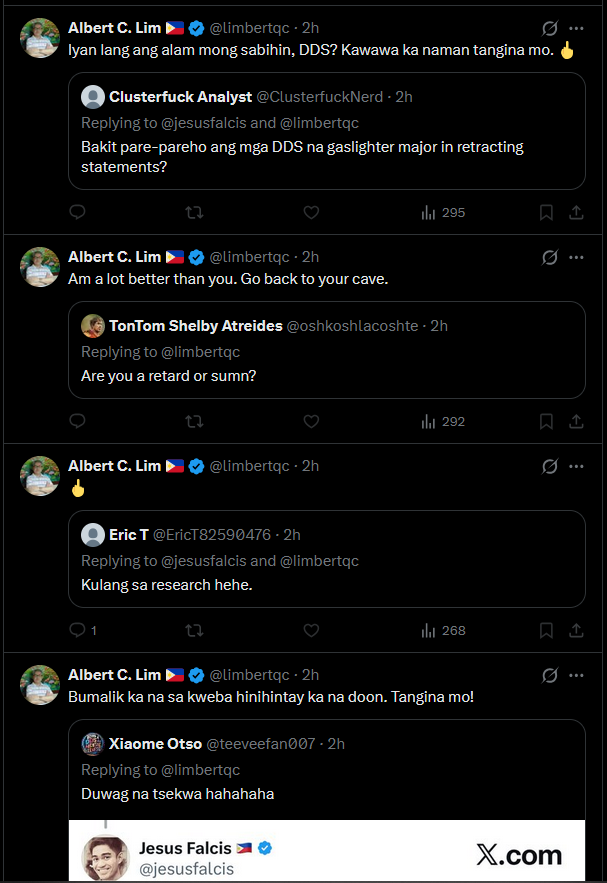 LittleRascal_12's tweet photo. @jesusfalcis Look at his tweets. I didn't want to be part of this, kaya hindi na ko nag-comment sa kanya. I just commented about his foul mouth.

Nangmumura, kahit hindi minumura.

Mahinang nilalang! https://t.co/A1YAqmqct8