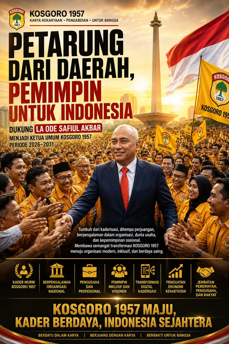 iswanabdullah_'s tweet photo. Ini dia definisi pemimpin yang lahir dan ditempa dari bawah! Sebagai kader murni, pengusaha profesional, sekaligus petarung dari daerah, Bang La Ode Safiul Akbar paham betul apa yang dibutuhin sama akar rumput.
#PetarungDaerah #LaOdeSafiulAkbar #KaderMurniKosgoro #Kosgoro1957Maju https://t.co/o7Cm03EWPz