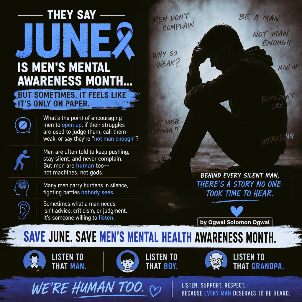 solom75410's tweet photo. Men's Mental Health Awareness Month means nothing if men are only heard when they're silent. https://t.co/zOgAunUyS9