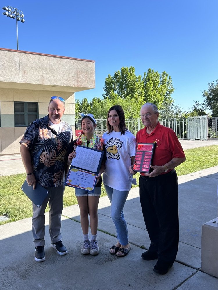 KreyPrincipal's tweet photo. Congrats to our two R. Paul Krey award recipients!   We're so proud to honor Emmrie and Naomi for their excellence!  #kreycoyotes #WeAreBUSD https://t.co/r8TWuRnk29