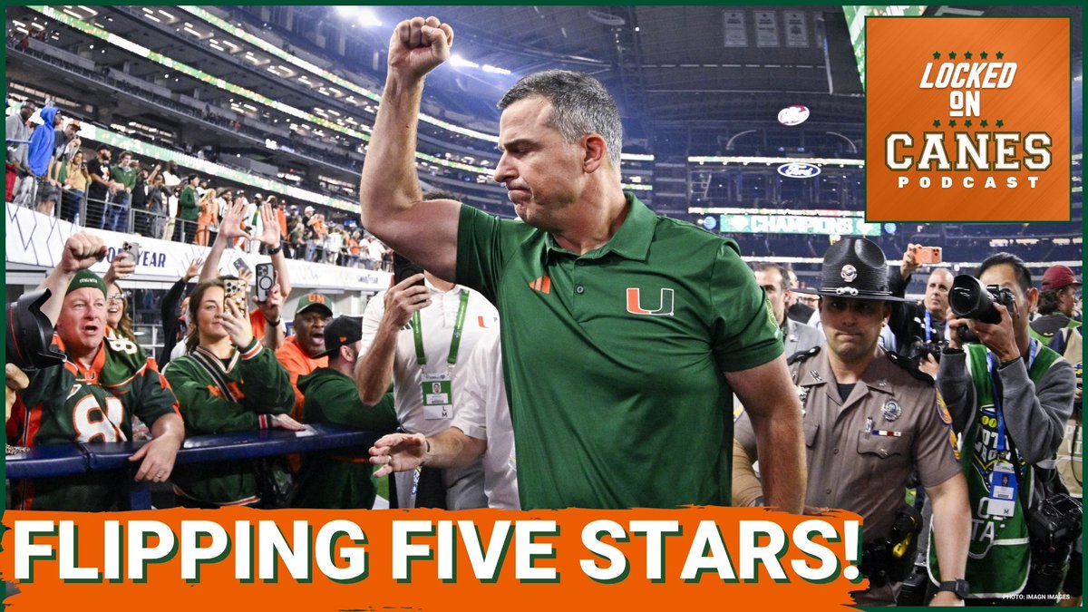 AlexDonno's tweet photo. NEW @LockedOnCanes at 1pm with me and @michaelyo!
Can Miami football really take over the college game? In this episode:
-Mario Cristobal flips Jaiden Bryant from LSU
-Miami dominates recruiting with four TOP 20 commits
-Rival fans react to Malachi Toney on the cover https://t.co/GBVbWGkfpH