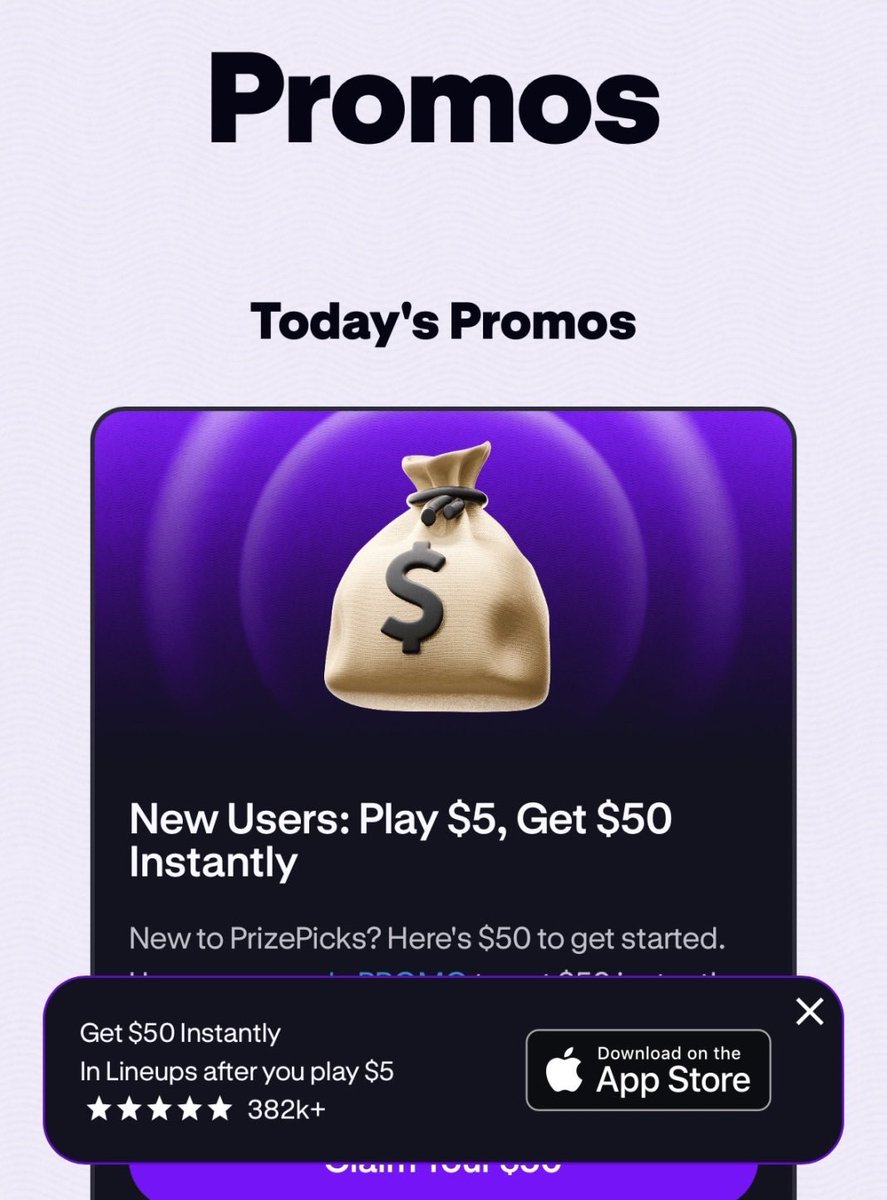 Sonicflash3's tweet photo. PrizePicks is a daily fantasy sports platform 💰

Use promo code: PR-HBNUEC2

    -Sign up for PrizePicks with sign-up link

    -Deposit at least $10

Play your first $5 lineup , you’ll receive $50 in bonus bets instantly.

Sign-up link: https://t.co/5G4voGILdX

Available in over 30 states!