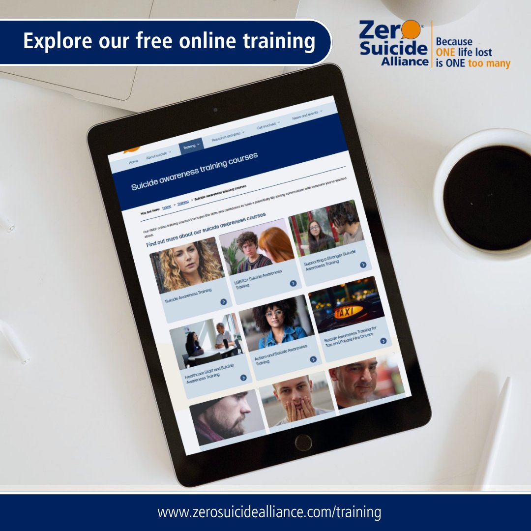 Zer0Suicide's tweet photo. Our new LGBTQ+ Suicide Awareness Training launched today and it joins a wider programme of free ZSA courses designed to help people feel more confident having supportive, compassionate conversations about suicide.

Explore our full range of free training 👇
https://t.co/PFwVikkOhe

We’d love to hear what you think and see your certificates if you’d like to share them 🧡

#ZSATraining #SuicideAwareness #SuicidePrevention #FreeTraining #SupportiveConversations #ZeroSuicide