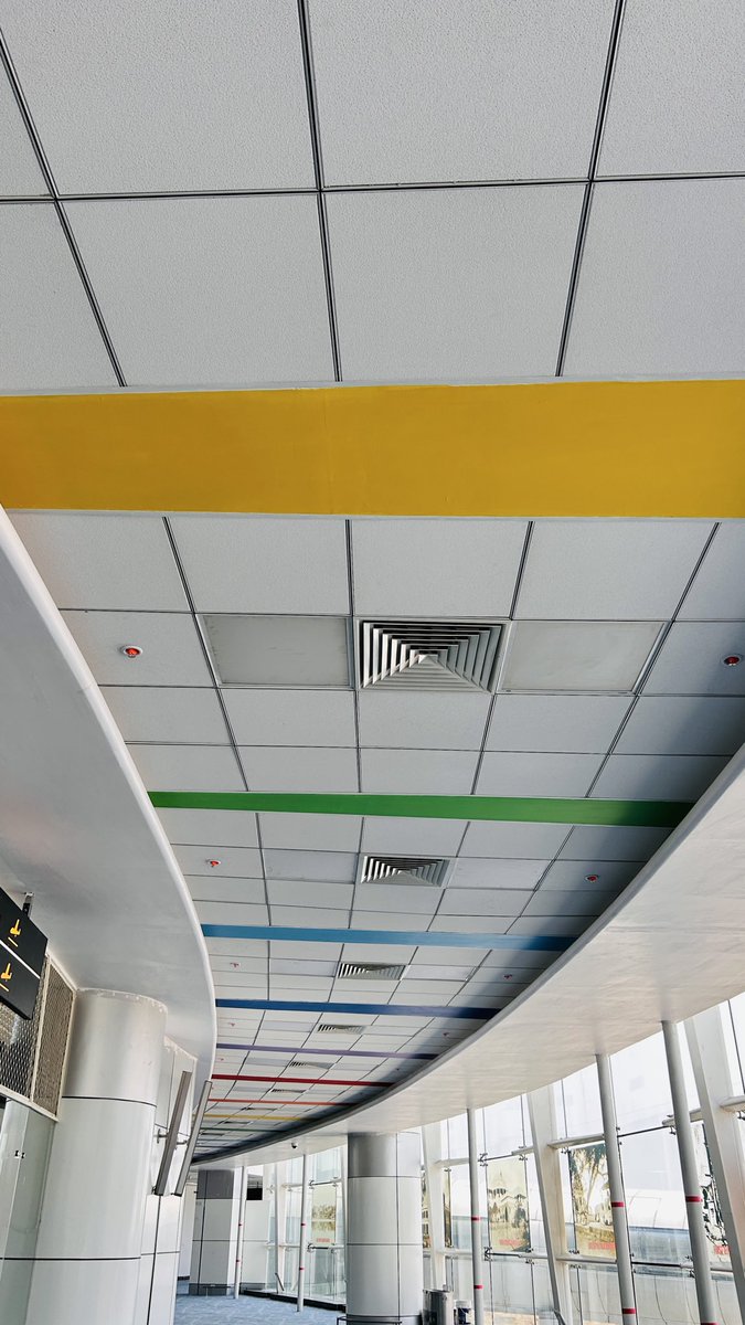 aaibplairport's tweet photo. A warm and colourful welcome awaits at Bhopal Airport!✈️🌈
The common aerobridge corridor is being beautifully transformed with vibrant VIBGYOR-themed ceiling inspired by the colours, culture, heritage &amp; spirit of the City of Lakes
@MoCA_GoI @vipinkumarIAS @AAI_Official @aairedwr https://t.co/2UDSDtQZWc