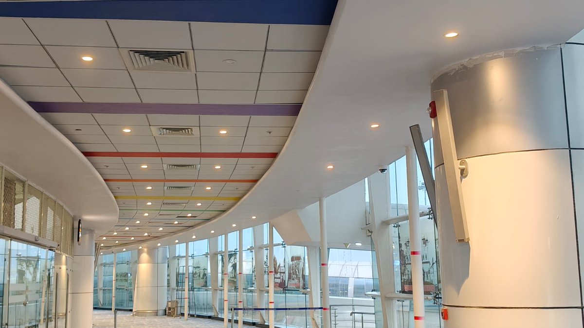 aaibplairport's tweet photo. A warm and colourful welcome awaits at Bhopal Airport!✈️🌈
The common aerobridge corridor is being beautifully transformed with vibrant VIBGYOR-themed ceiling inspired by the colours, culture, heritage &amp; spirit of the City of Lakes
@MoCA_GoI @vipinkumarIAS @AAI_Official @aairedwr https://t.co/2UDSDtQZWc