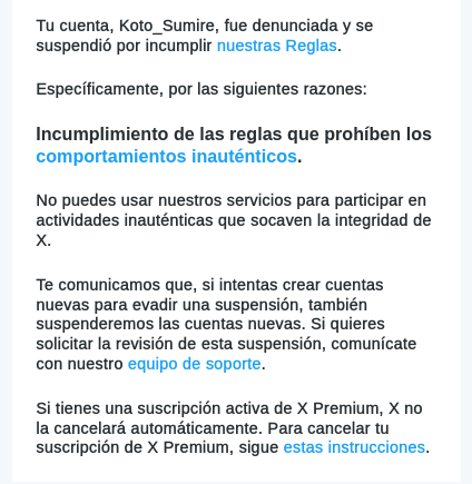 lotus96675's tweet photo. @elonmusk y @X anda suspendiendo cuentas de usuarios legítimos porque su algoritmo está defectuoso por diseño, es indignate porque mientras esto pasa MILLONES de cuentas bots spam siguen ahí como si nada estafando a gente y enviando malware.
Para mis mutuals estaré aquí. https://t.co/VpG8HDA5hq