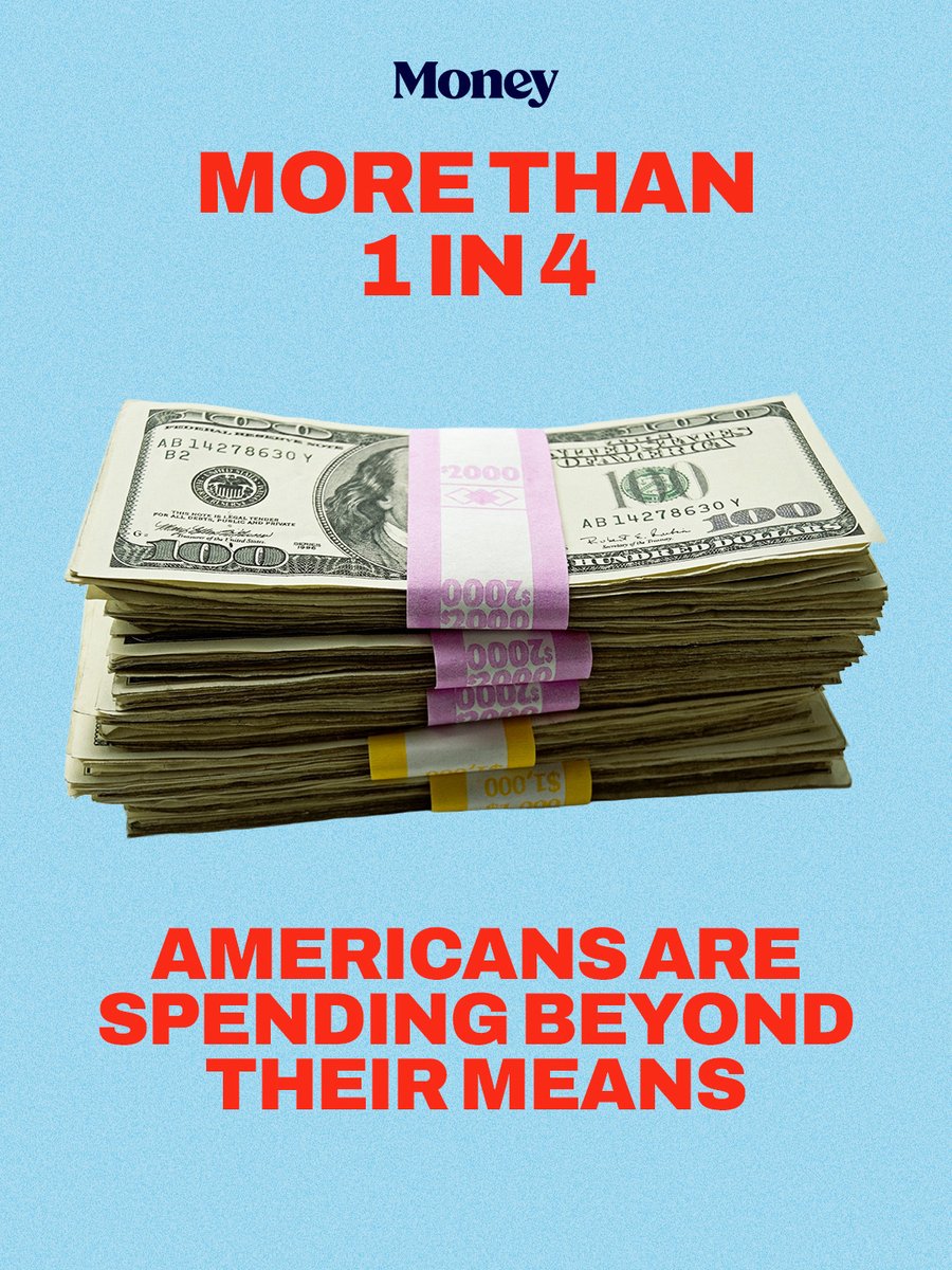 Money's tweet photo. More than a quarter of Americans say they spend more than they earn, as rising costs continue to strain household budgets. FINRA finds 26% are outspending their income, while only 44% say it is “not at all difficult” to pay all their bills. https://t.co/7WnaF3sG6E
