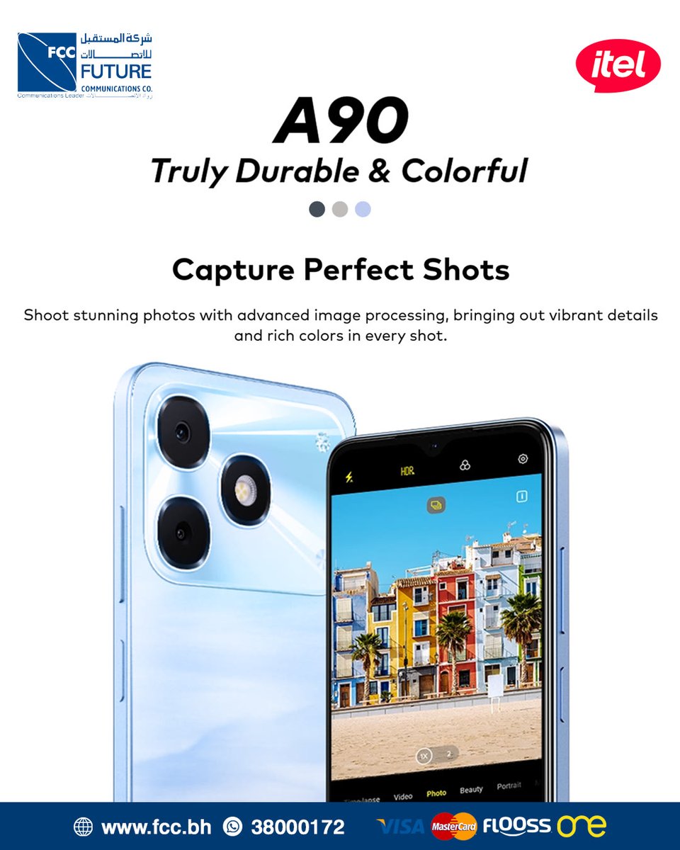 FCC_Bahrain's tweet photo. itel A90
Smooth performance
Stylish colors
Powerful device
90Hz dynamic display
256GB storage
#itelA90 #itelBahrain #Bahrain #itelFCC https://t.co/LXIEZtyzZW