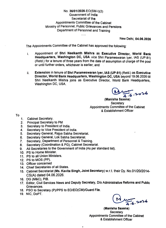 ANI's tweet photo. Neelkanth Mishra has been appointed as Executive Director, World Bank Headquarters, Washington DC, USA, for a tenure of three years. https://t.co/JaVo2LP8V6