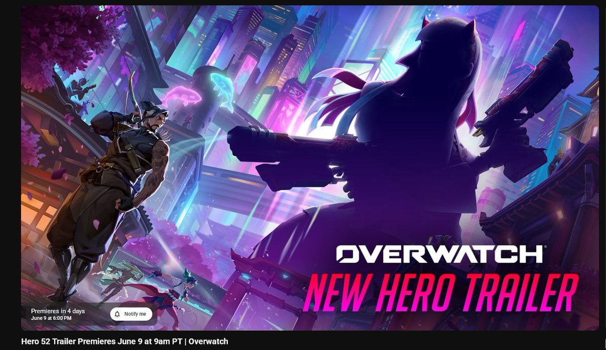 SkaVorah's tweet photo. Hero 52 trailer premieres on June 9!
#Overwatch https://t.co/RmRZ6JHspL