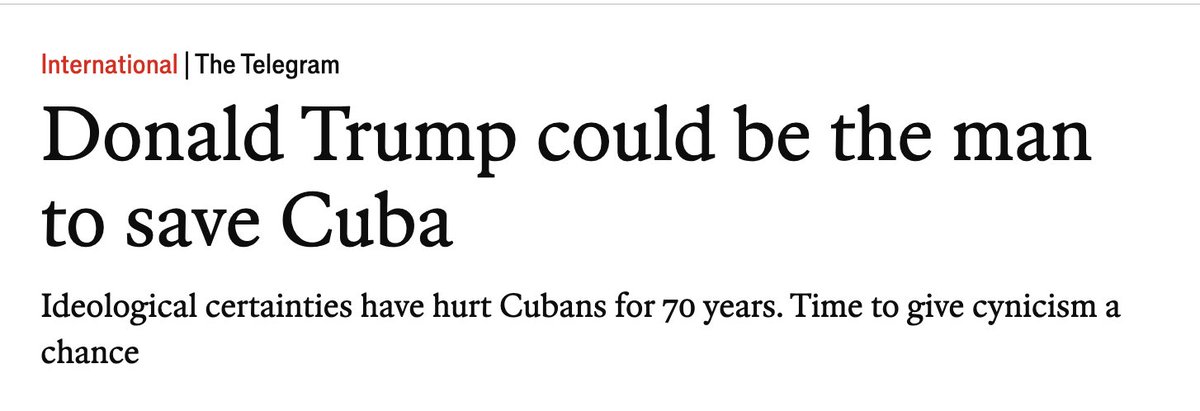 michael_galant's tweet photo. Donald Trump is laying a medieval siege to Cuba, deliberately starving its people and quite literally killing innocent children. Vile (if not surprising) work from @TheEconomist https://t.co/Pb0O3iYzZd