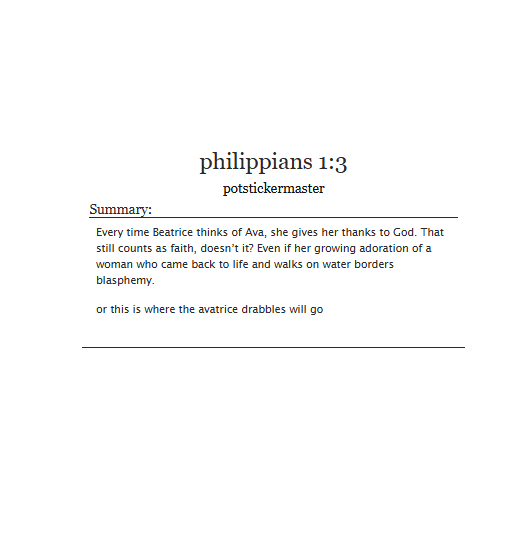 beyoushe's tweet photo. A collection of really cute one-shots 🥹

philippians 1:3 by potstickermaster
https://t.co/4VLWt8ttBo

#WarriorNun #Avatrice
#SaveWarriorNun https://t.co/nE9GDxi7Gb