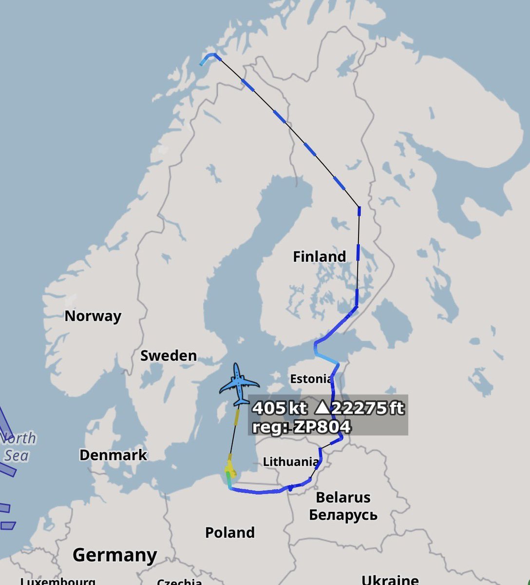 imetatronink's tweet photo. The RAF is flying one of its ISR platforms along the Russian border today — no doubt establishing targets and corridors for more drone attacks against Russia.

They're playing with fire. https://t.co/LLoRy5tLfp