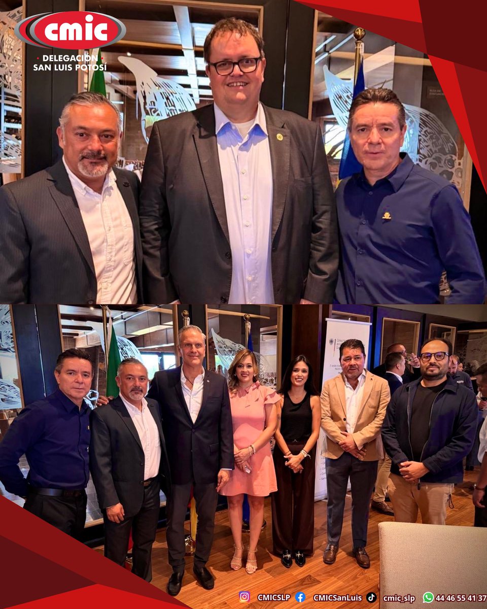 SLPCMIC's tweet photo. Con el propósito de fortalecer las relaciones internacionales y generar nuevas oportunidades de desarrollo, la CMIC San Luis Potosí participó en el encuentro denominado Alianza Potosina-Alemana, encabezado por el Cónsul Honorario de la República Federal de Alemania, Thomas Wagner https://t.co/VT4u4T5tqY