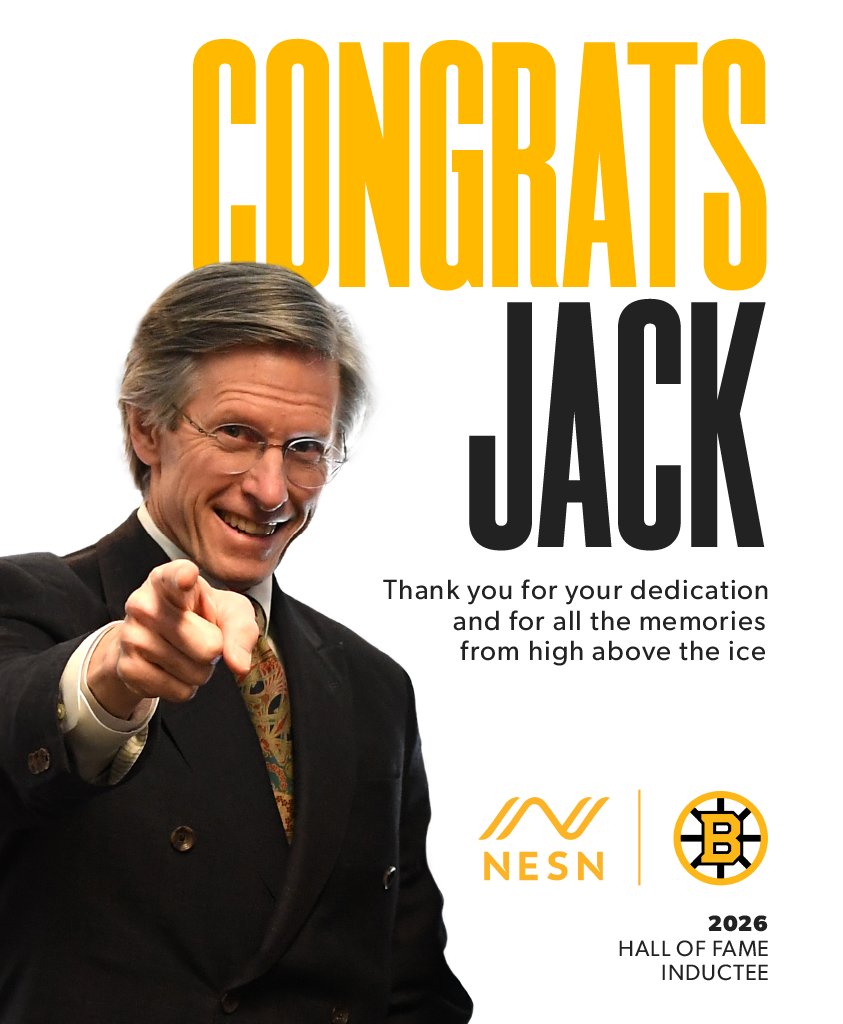 NESN's tweet photo. Jack Edwards is being inducted into the Massachusetts Broadcasters Association Hall of Fame! 🏆 

For nearly two decades, Jack defined Bruins hockey.

Congratulations to Jack for a remarkable career and for his lasting impact on the Bruins fanbase. 🙌 https://t.co/3xcqoY8myo