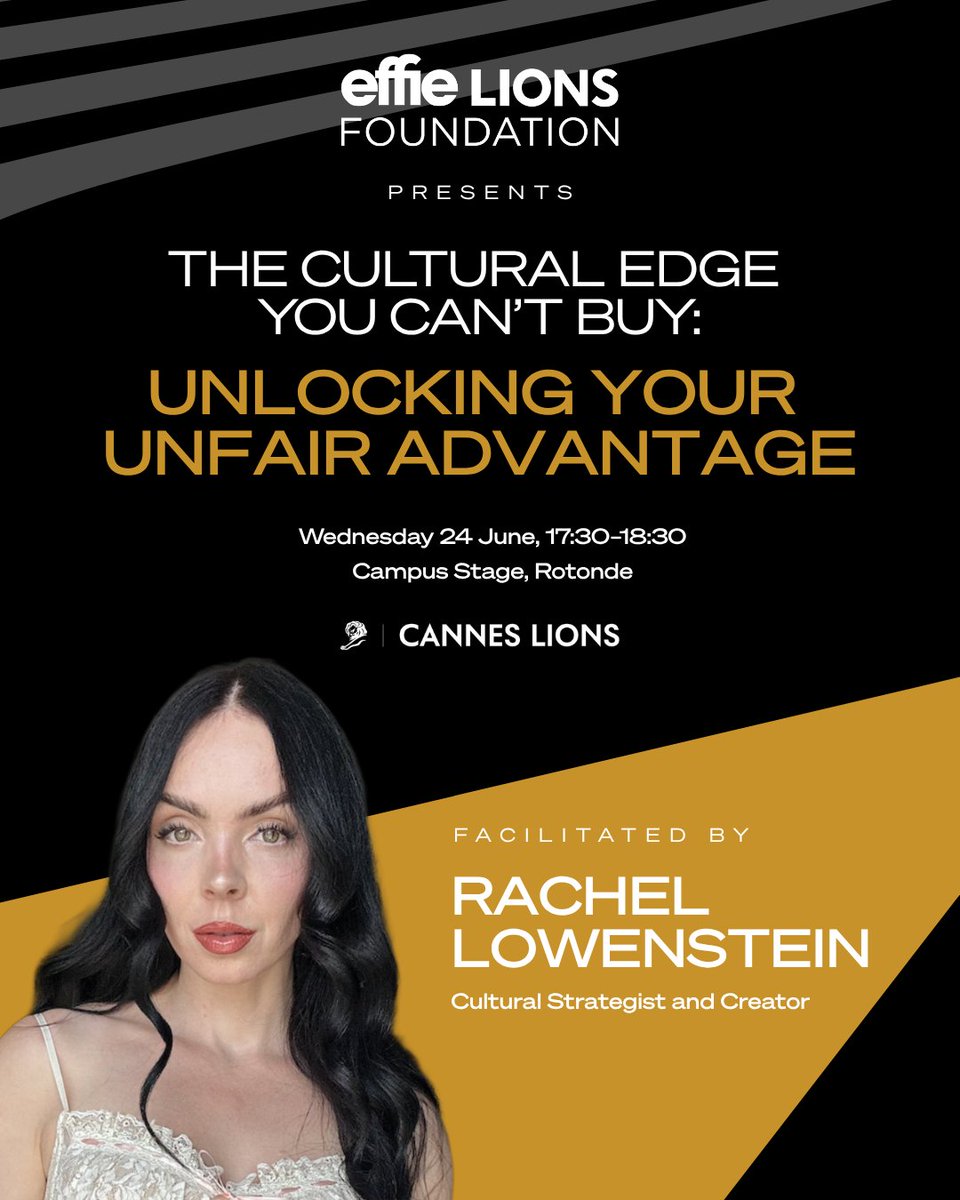 EffieLIONS's tweet photo. @EffieLIONS is headed to @Cannes_Lions and hosting a can't mission session. Open to all delegate pass holders: https://t.co/AksqaHZOmk https://t.co/rUXjlf6ze4