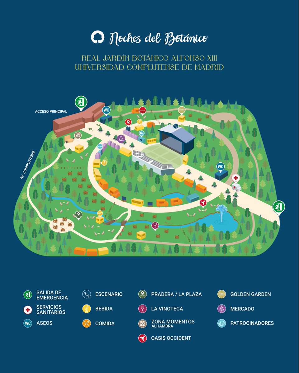 nochesbotanico's tweet photo. Bienvenidos a casa. Bienvenidos al 10º aniversario de #NochesDelBotánico 💙🙌

Aquí tenéis el plano del recinto, los objetos no permitidos y todos los espacios que harán única vuestra experiencia este junio y julio en el J. Botánico de la @unicomplutense 👇 https://t.co/gazbMXgC47