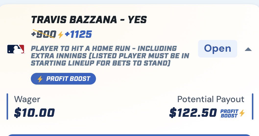 SweetSpotReport's tweet photo. Got some +EV here on Travis 🤑

He looks pretty good on mama’s HR feed too! 

been watching his odds drop on fanduel and fanatics all morning https://t.co/6efVXtU98Y