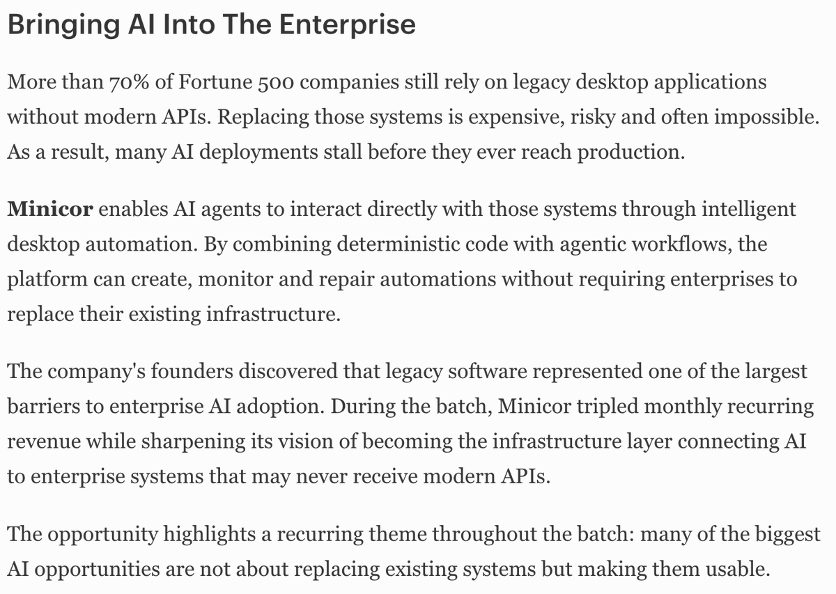 faizchishtie's tweet photo. got our cool category on the latest forbes article covering the YC P26 batch

never thought mine and @sahee_d's life purpose was to get AI into old software... 

thanks @dasha_shunina for the feature! https://t.co/uxd1w1aY7G